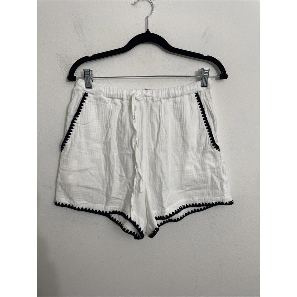 Rails X LSPACE Sunny Shorts in Black Blanket Stitch Gauzy White size S $138msrp - Picture 3 of 6